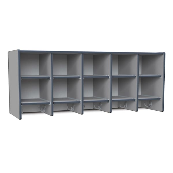 Rainbow Accents 10 Section Wall Mount Coat Locker, without Trays, Navy